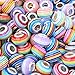 RUBYCA 100Pcs Mix Striped Large Hole Beads Acrylic fit European Charm Bracelet for Jewelry Making