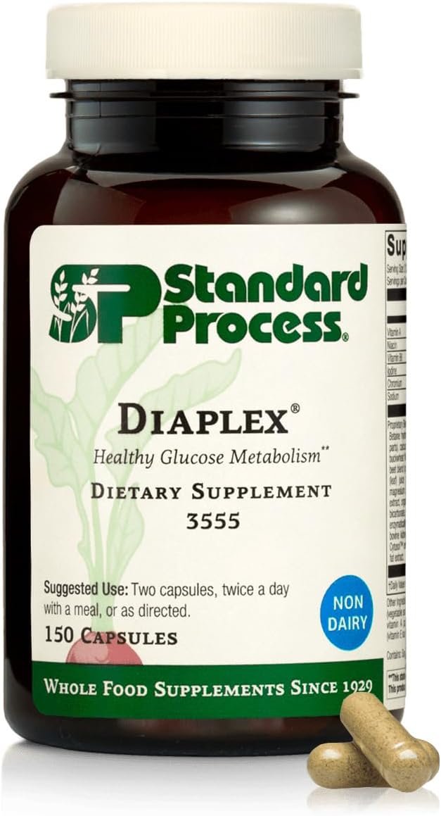 Standard Process Metabolism and Digestive Health Bundle - Chromium Complex & Diaplex Dietary Supplements - Supports Carbohydrate Digestion & Pancreas Function - Chromium Supplements with Vitamin A