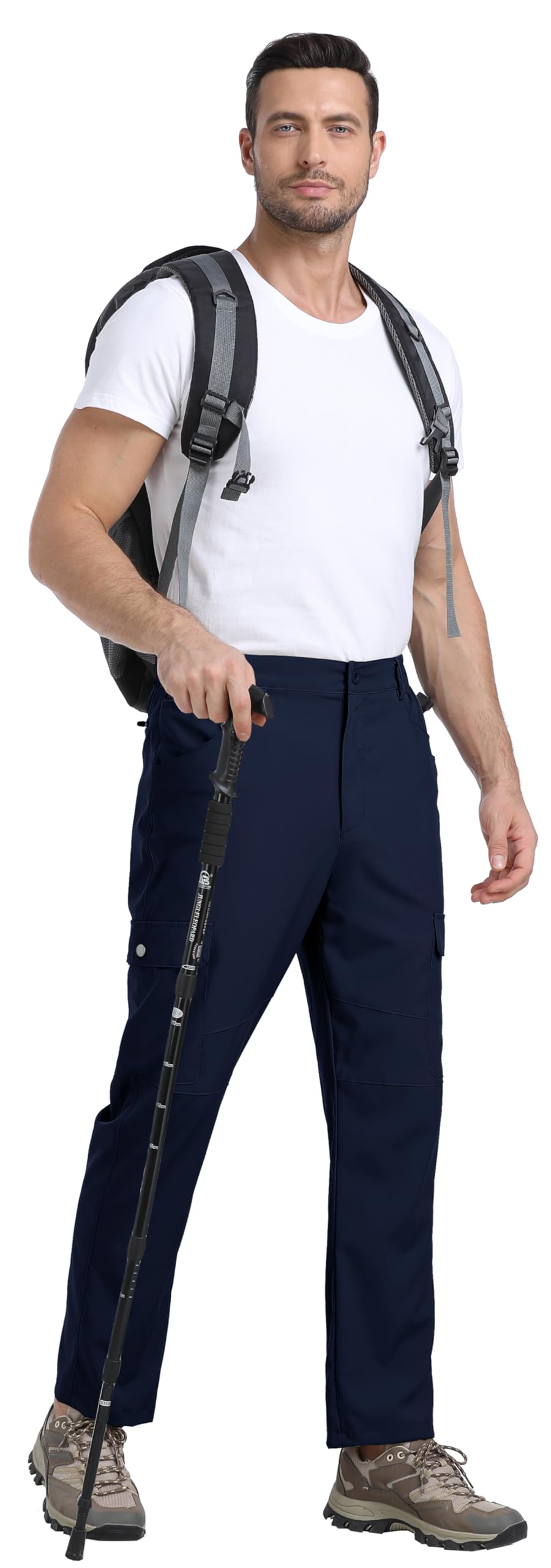 MoFiz Pantalones de senderismo para hombre, ligeros, de secado rápido, transpirables, con 6 bolsillos