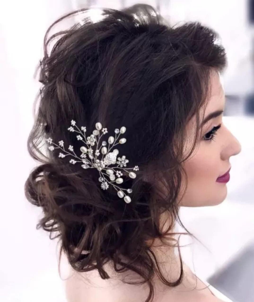PartyFlex Designer Bridal Flower Hair Pins Clips For Girls And Womens - Pack Of 2 Fancy Wedding Accessories Silver (B0CVVLXN48) Amazon Price History, Amazon Price Tracker