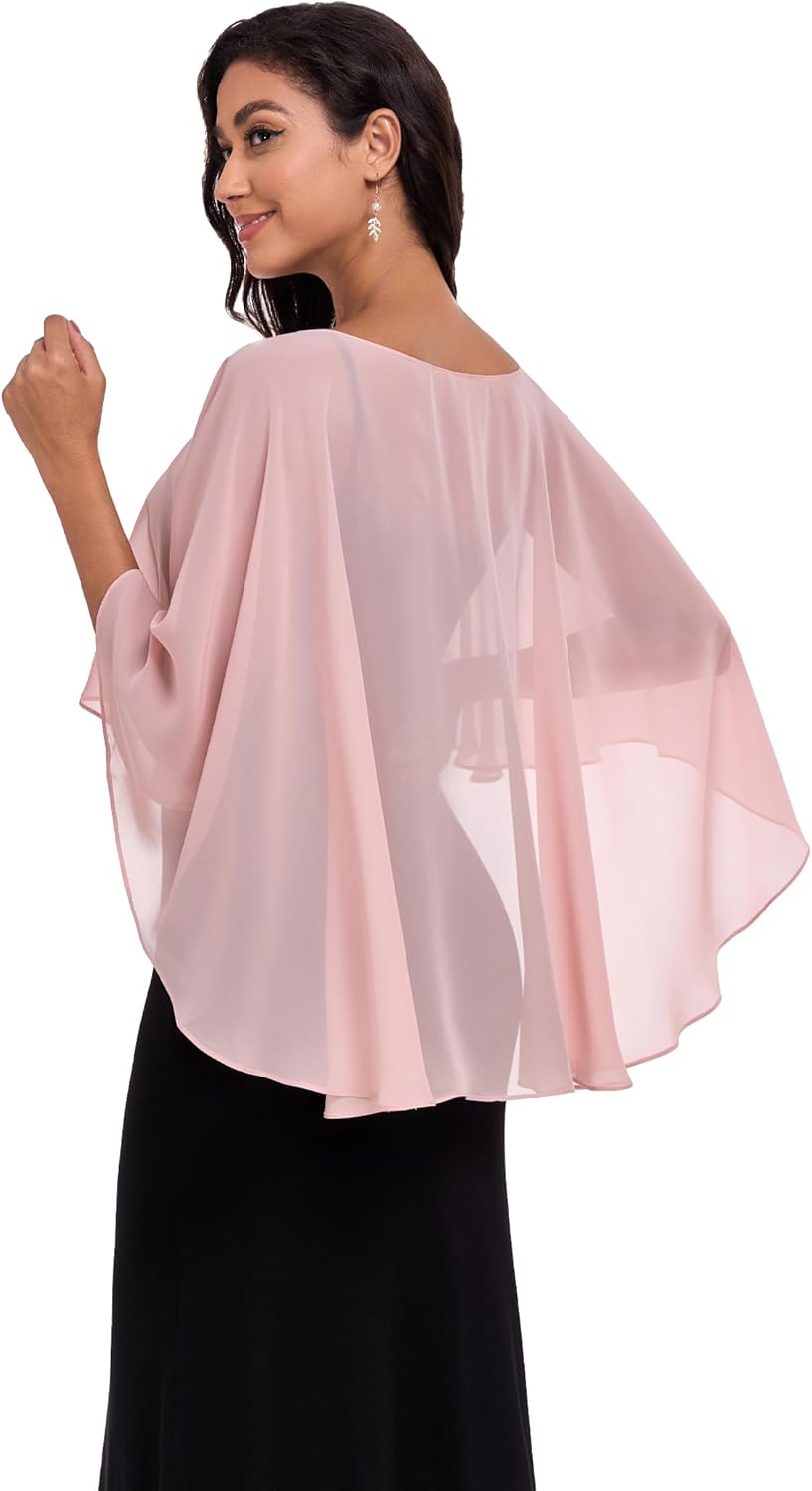 Sheer Shawls and Wraps for Evening Dresses Chiffon Capes for Women Soft Wedding Cover Up - Image 6