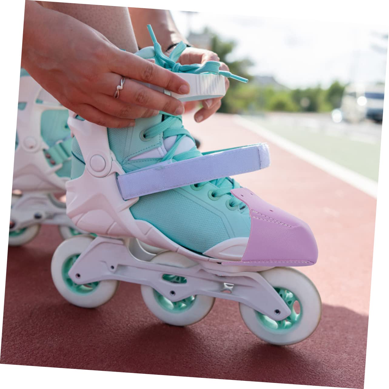 BESPORTBLE Skate-Stiefel Knöchelpolster Zehenschutz Für Rollschuhe Zehenpolster Rollschuh-Zehenschutz Skate-socken Gel-knöchelmanschette Tuff-zehe Beschützer Leder Violett