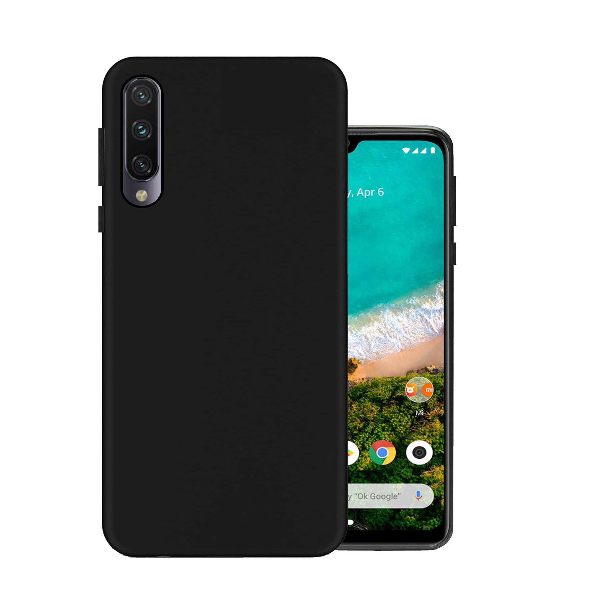 Exclusive Matte Finish Soft Back Case Cover for Xiaomi Mi A3 - Black (Rubber)