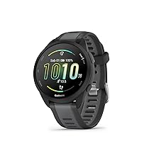 Garmin Forerunner 165, Smartwatch per la corsa, 43mm, GPS, Cardio, VO2max, Report mattutino, HRV Status, Piani gratuiti 5K, 10K e 21K, Training Readiness, Pay (Black & Slate Gray)