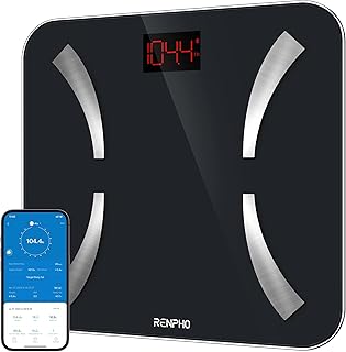 RENPHO Smart Body Fat Scale, Digital Bathroom Scale, Elis 1 Body Composition Monitor Wireless Scale for Body Weight, BMI, Muscle Mass, Water Weight, Sync 13 Data with Fitness App, 11x11 Inch 400lbs