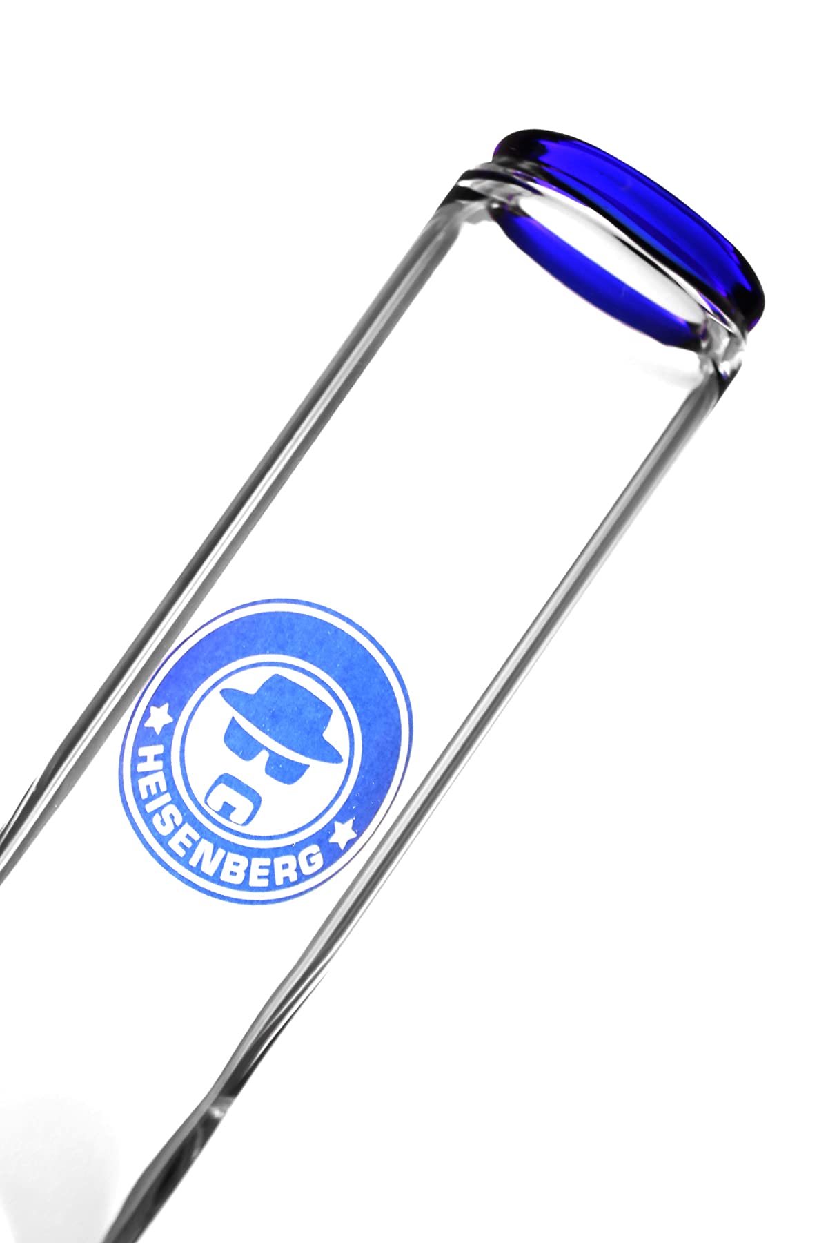 Heisenberg Slick Rick Glasbong 38cm Wasserpfeife mit 18.8er Schliff (NS19) mit Kickloch, Rundfuß und geknicktem Rohr