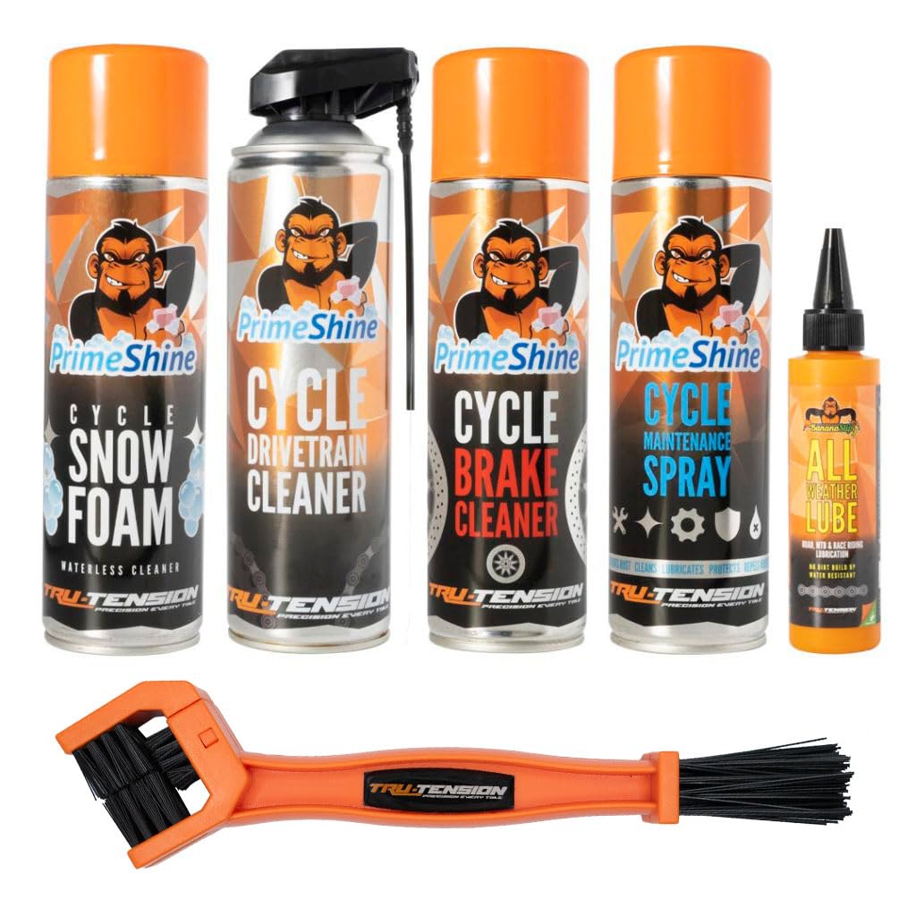 Tru Tension | Bike Revive Bundle | Ultimate Bike Maintenance Kit | Narzędzia i akcesoria rowerowe | 6-częściowy zestaw do czyszczenia roweru