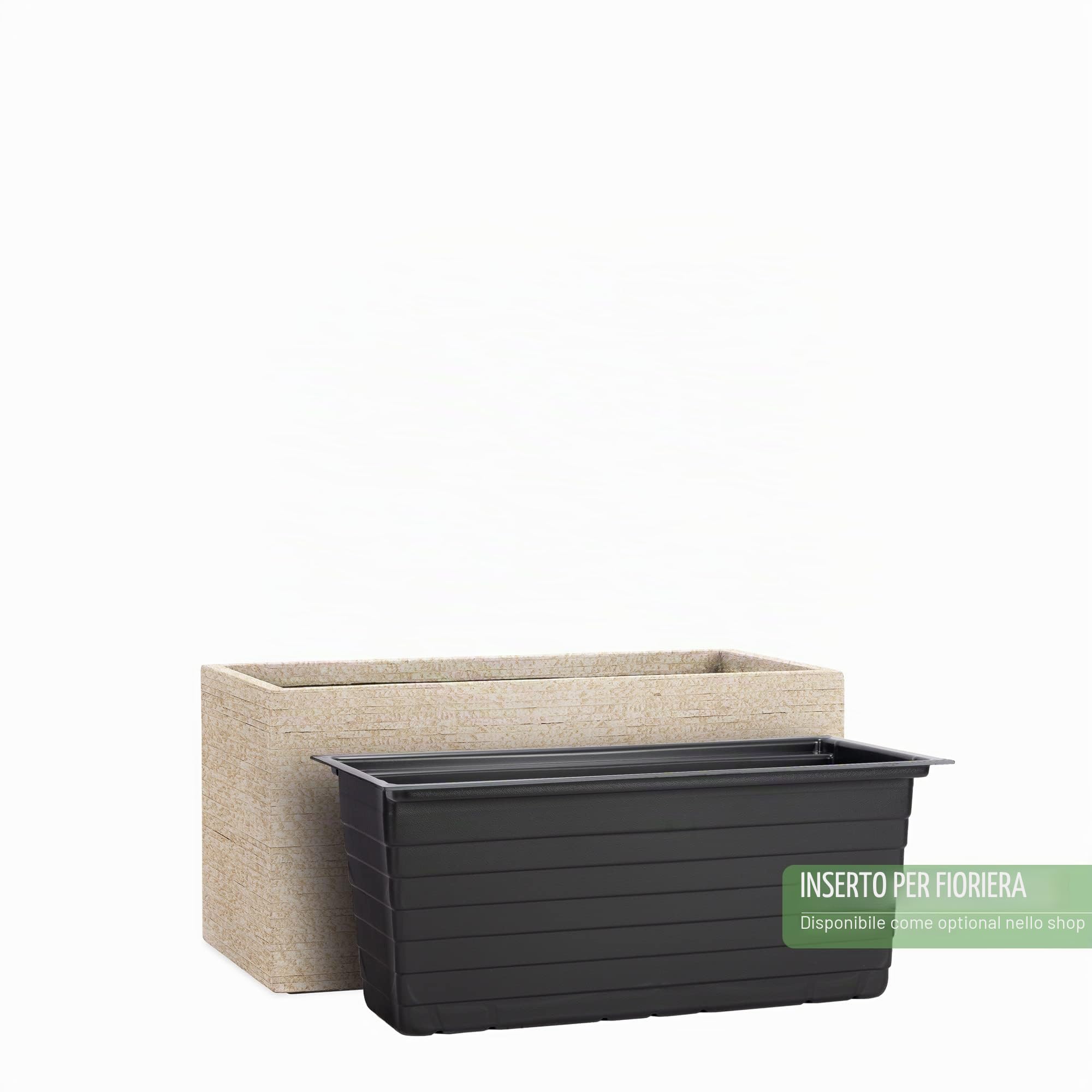 Pflanzwerk® Fioriera Vaso di Fiori Vetroresina TUB Antico Rena 30x60x30cm *Fioriera Resistente al Gelo* *Protezione UV* * Beni di qualità*