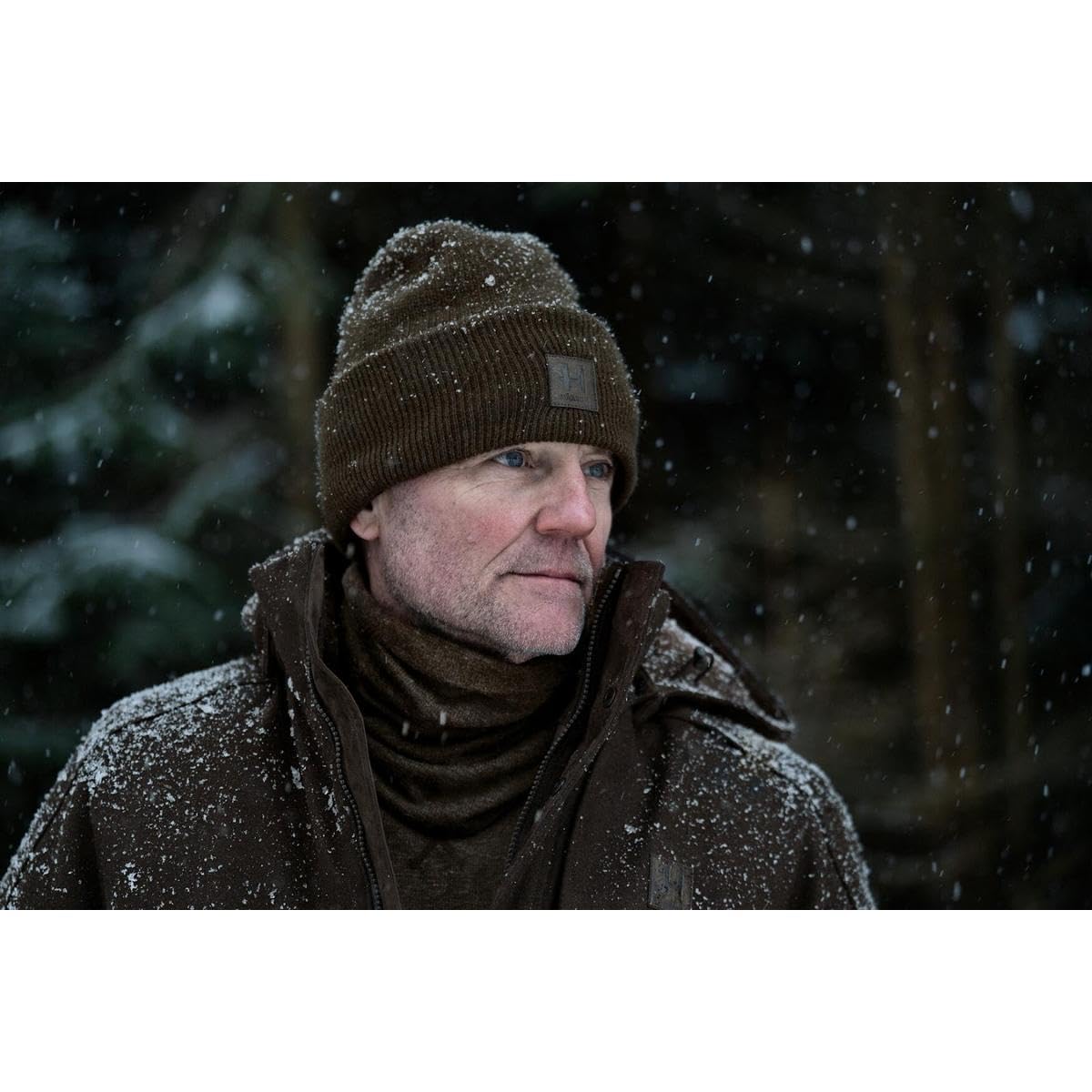 Härkila Kodiak CleverWool Neck Gaiter Herren Dark Hunting Green – Stretchfähiger temperaturregulierender Jagd Neckwarmer aus Wollmix, atmungsaktiv & feuchtigkeitsableitend