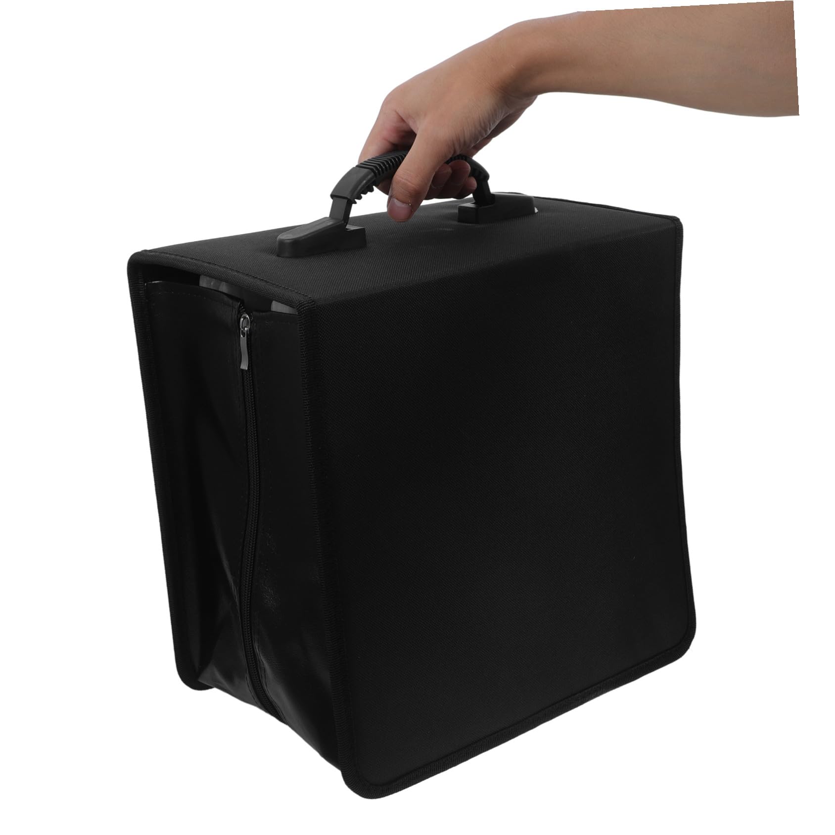 KOMBIUDA Custodia Cd Dvd in Pelle PU Nero Organizer Portatile con Maniglia Capacità Dischi Custodia Rigida per Cd e Dvd Elegante e Resistente per Casa e Viaggio