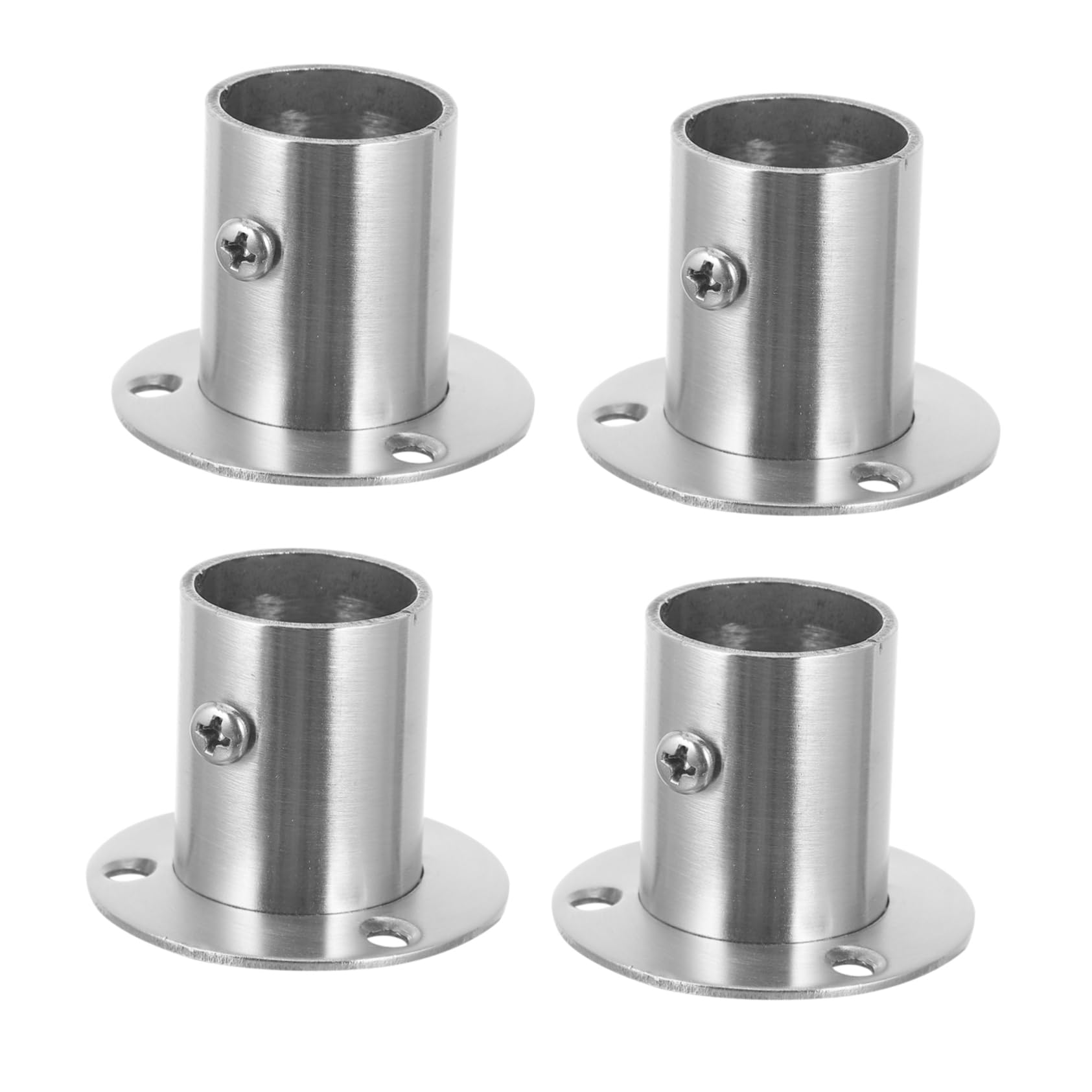 Hemobllo 4Pcs Stainless Steel Closet Rod Flange Socket Wardrobe Pole Holders for Enhanced Stability and Easy Installation