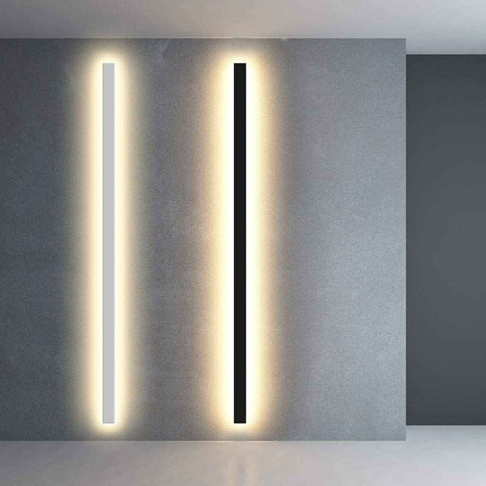 HYJAUSXB Minimalist Black LED Wall Sconce 24W - 80CM Warm White Light for Bedroom Corridor Stairs Nightstand Aluminum Interior Lighting Fixture