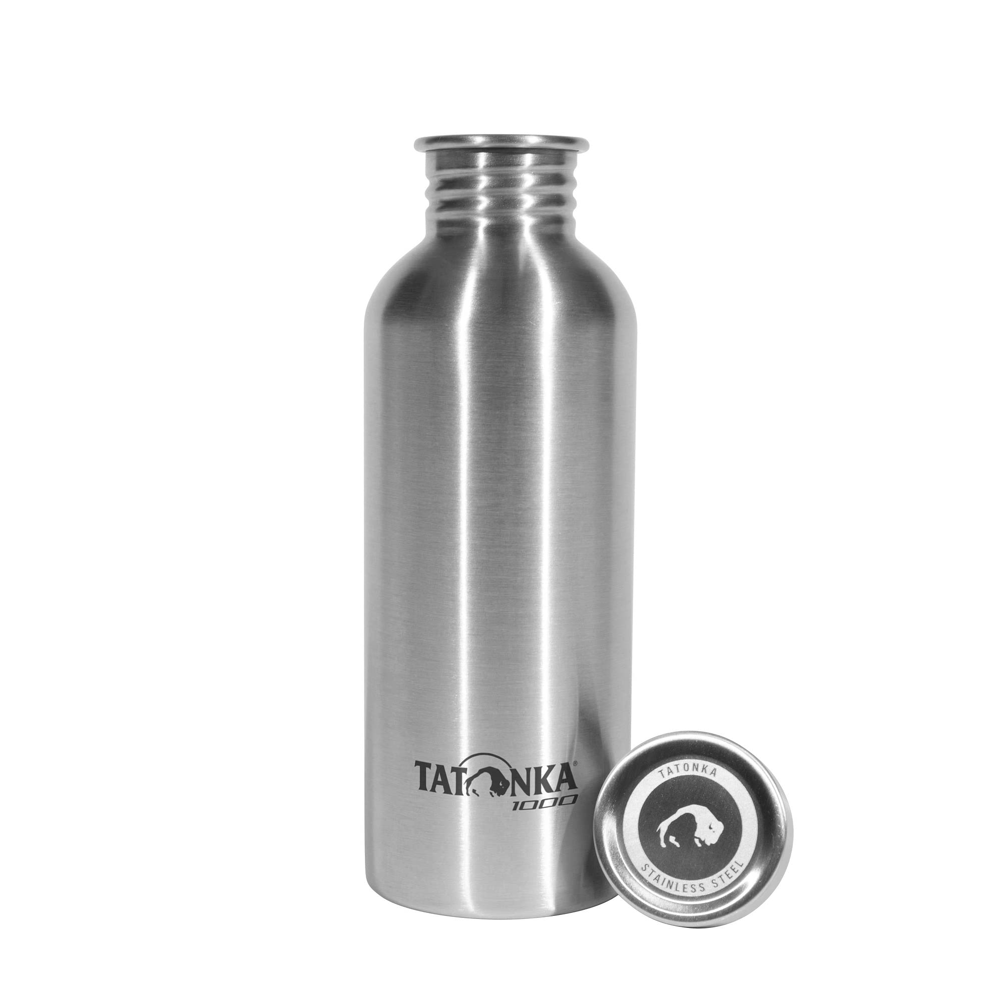 Tatonka Butelka na napoje ze stali nierdzewnej Steel Bottle Premium 1 l – odporna na pęknięcia butelka na wodę z zakrętką ze stali nierdzewnej – nadaje się do mycia w zmywarce, nie zawiera BPA (