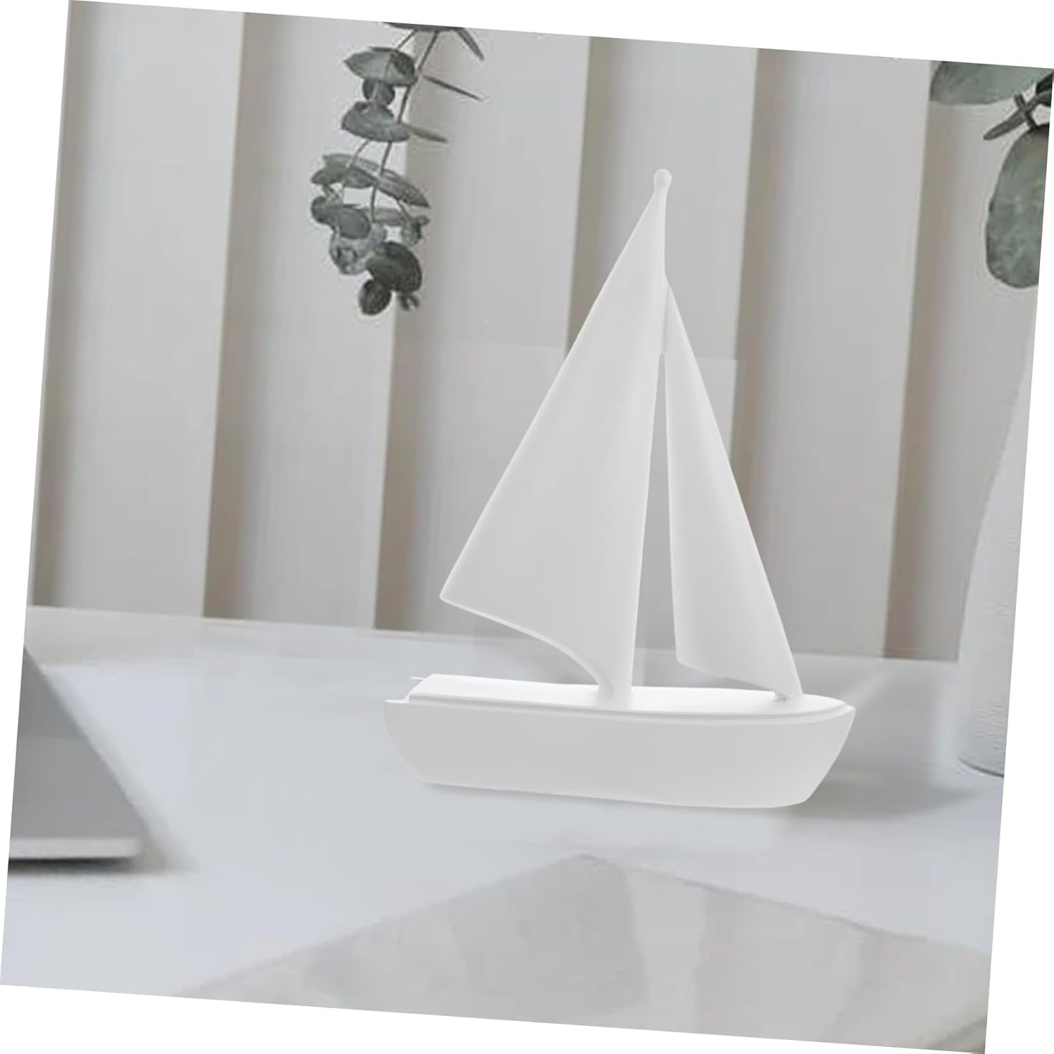 Cute Resin Model Sailboat Adornment Modern Nautical Decor for Home Party