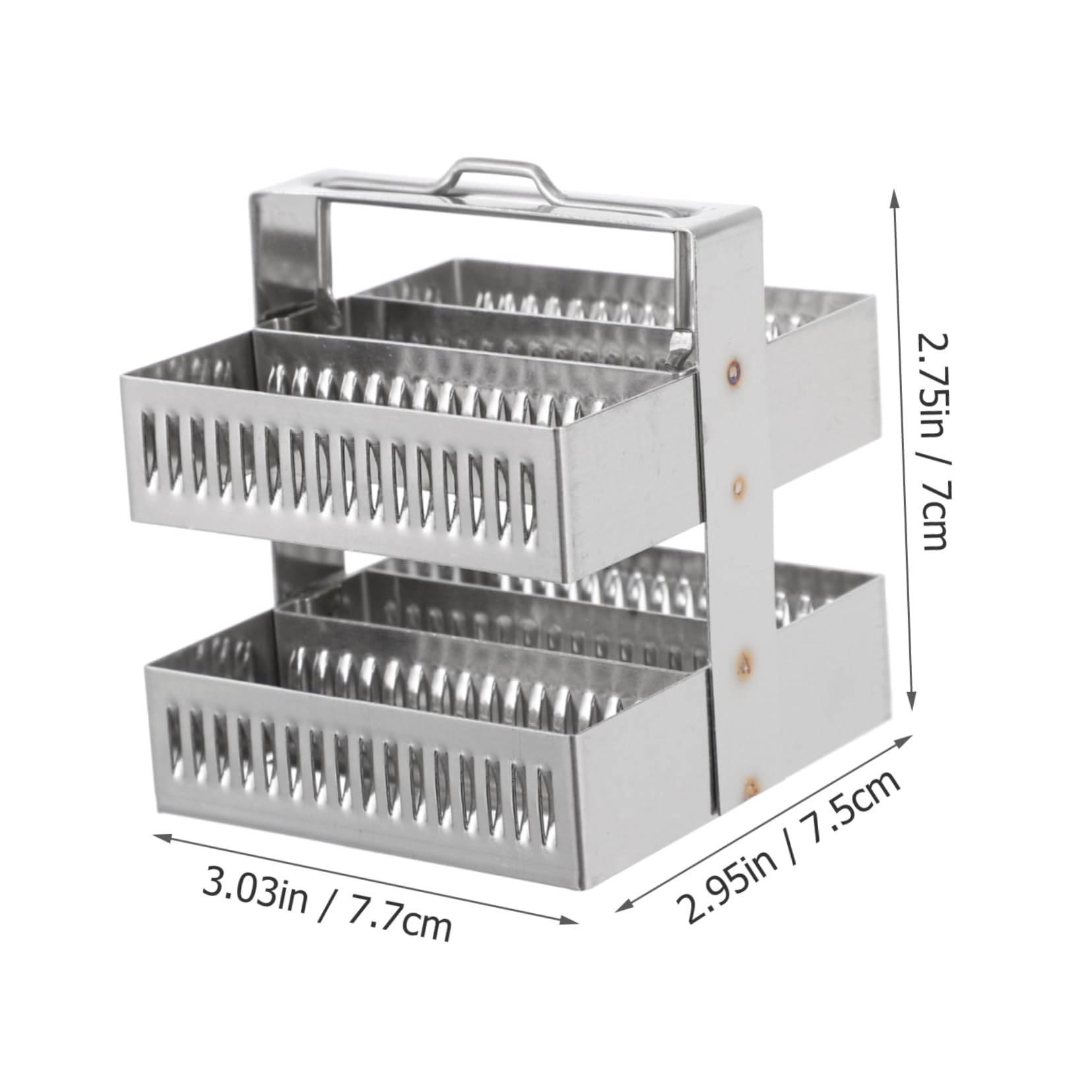 NAMOARLY Stainless Steel Glass Slides Holder 30 Position Rack Microscope Steel Stand