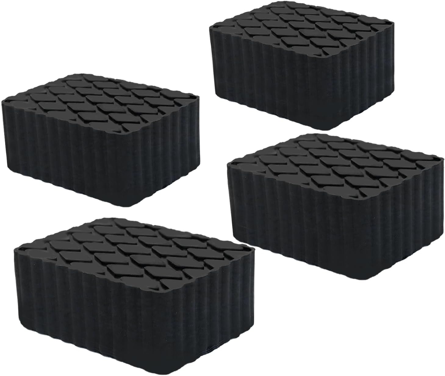 4 Pack Solid Rubber Auto Lift Pads, Heavy-Duty Anti-Skid Lift Block Spacers for Car Lifts and Repair Racks, Universal Rubber Lift Blocks, 6-3/8" x 4-3/4" x 3-1/8", 3000 lbs Capacity