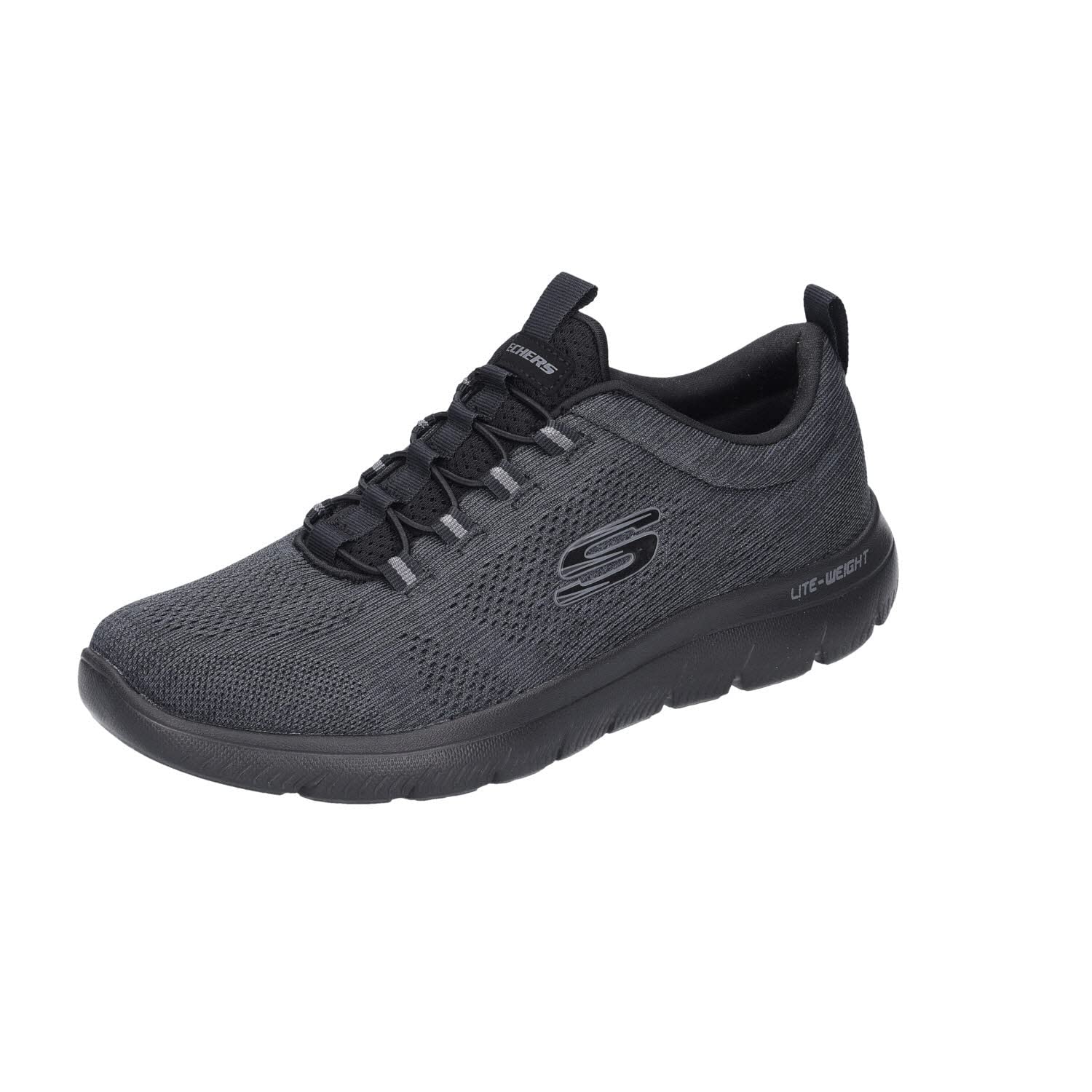 Skechers Men's Summits Louvin Trainers, Black Mesh/Pu/Trim, 7.5 UK Wide