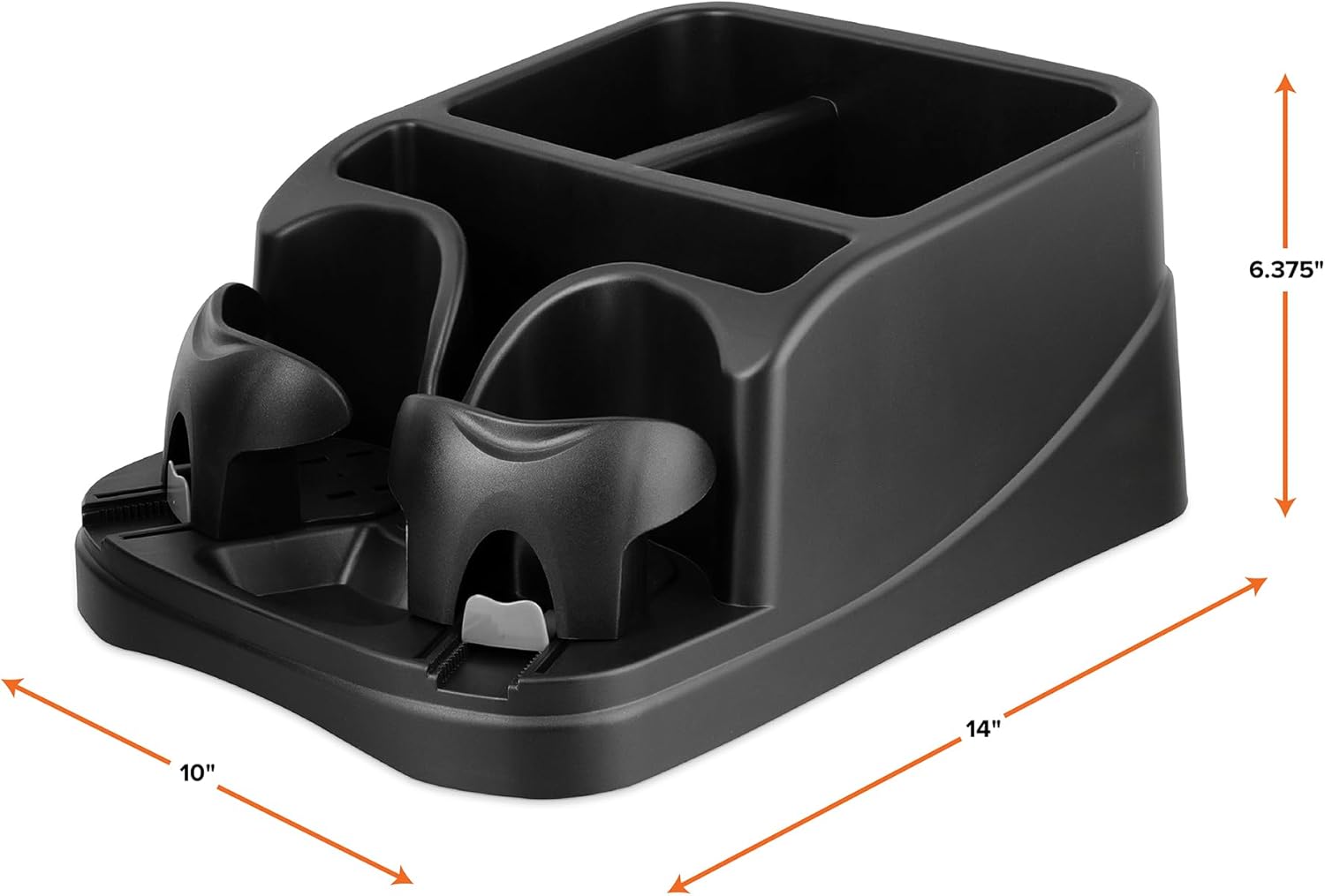 Armor All Car Console Organizer, Car Seat Organizer with 2 Adjustable Cup Holders, 3 Large Storage Compartments, Seatbelt for Secure Hold, Vehicle Middle Seat Organizer for Cars, Trucks, Minivans - Image 3