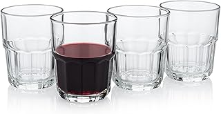 Trattoria-Style Vino da Tavola – Italian Stemless & Stackable Wine Tumbler 4-Piece Set (Gift Box Collection)