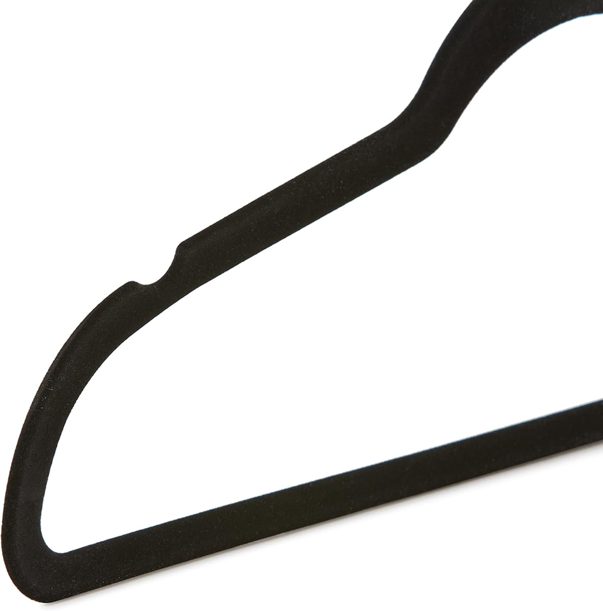 Amazon Basics Slim Velvet Non-Slip Suit Hangers - 30-Pack, Black/Silver — view 3