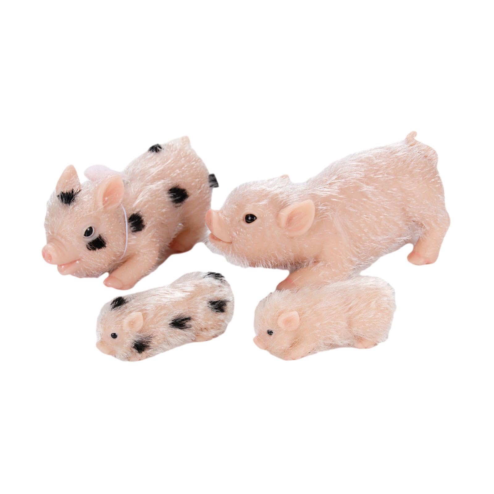 Juego de Juguetes de Cerdo de Silicona para Granja, Accesorios Fotográficos únicos, Muñeco de Cerdo, Muñeco de Cerdito Bebé para Niño, 4 Piezas