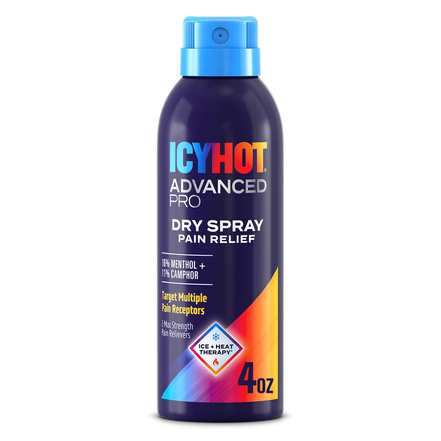 Icy HotPRO Pain Relief Dry Spray 4-oz. Bottle, Quick Drying Formula with Menthol & Camphor