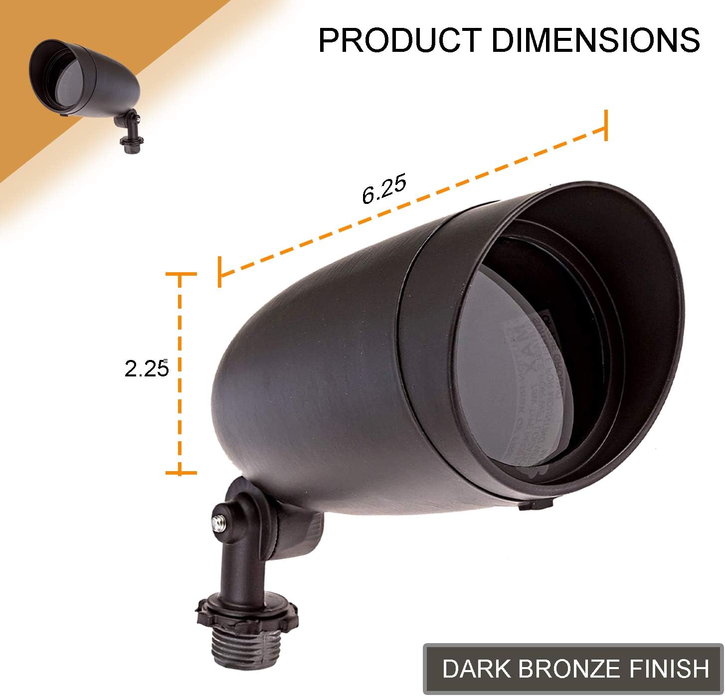 DYSMIO Lighting One Light PAR20 120 Volt Die Cast Aluminum Durable Outdoor Landscape Security Lighting Flood, Dark Bronze