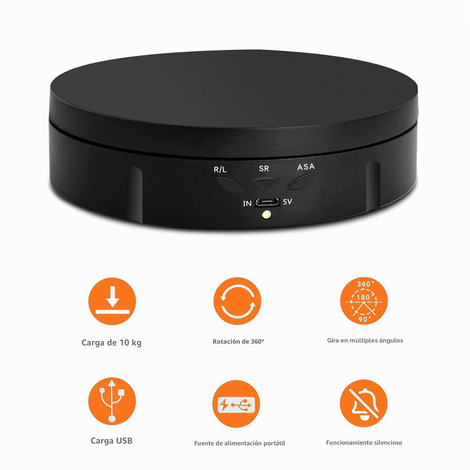 Bandeja giratoria eléctrica para fotografía, soporte giratorio motorizado de 360 grados, carga de 10 kg, para video en vivo con 5 fondos para mostrar joyas, relojes, wy23-12.25-2