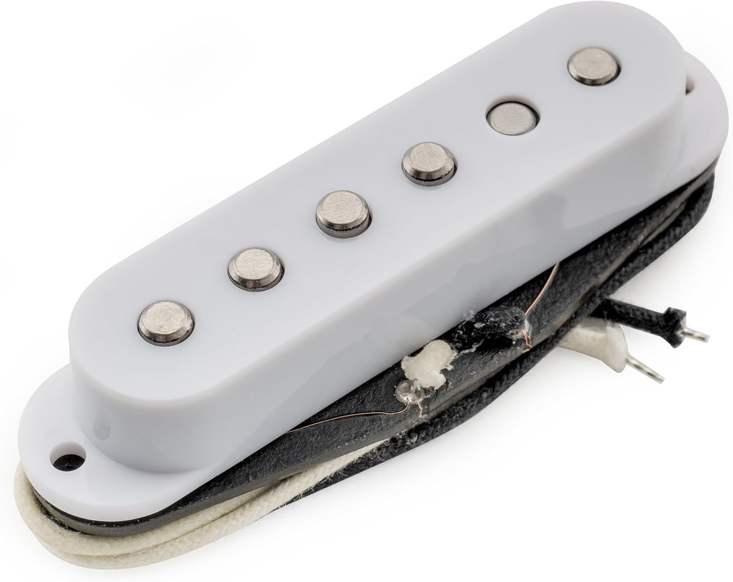Musiclily Pro ST-50S Staggered Alnico 5 Single Coil Neck Middle Bridge Pickups Set for Strat Style Electric Guitar, Cream