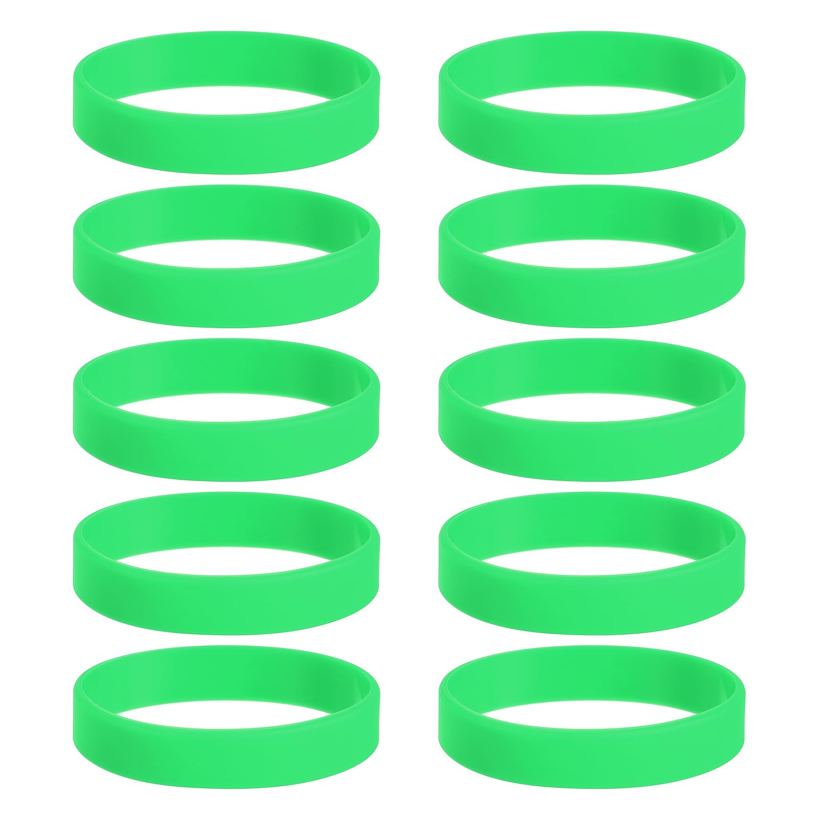 sourcing map 10Pcs Silicone Rubber Bands Non-slip 3.15 Inch Flat Elastic Rubber Wrapping Bands for Books, Traps, Art, Wrapping Paper, Cord Wraps, Green