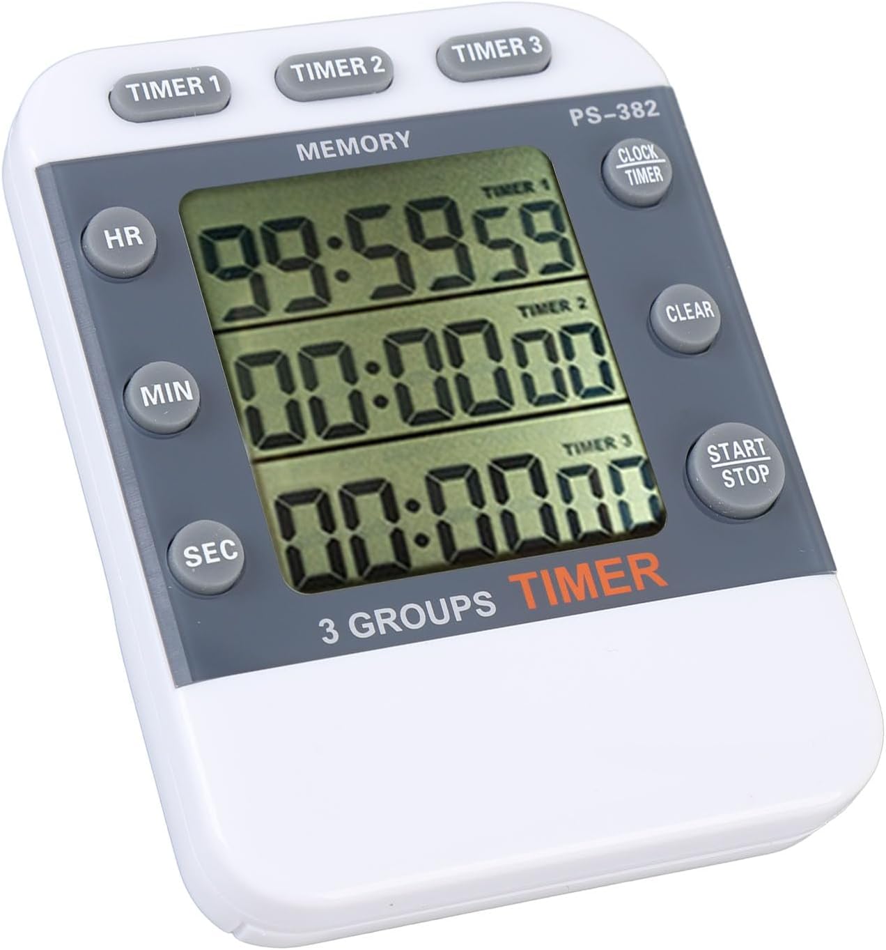 Digital Timer, 3 Countdown Display Magnetic Electronic Timer with Memory Function and Adjustable Alarm, for Kitchen Cooking School Laboratory Parking Nap