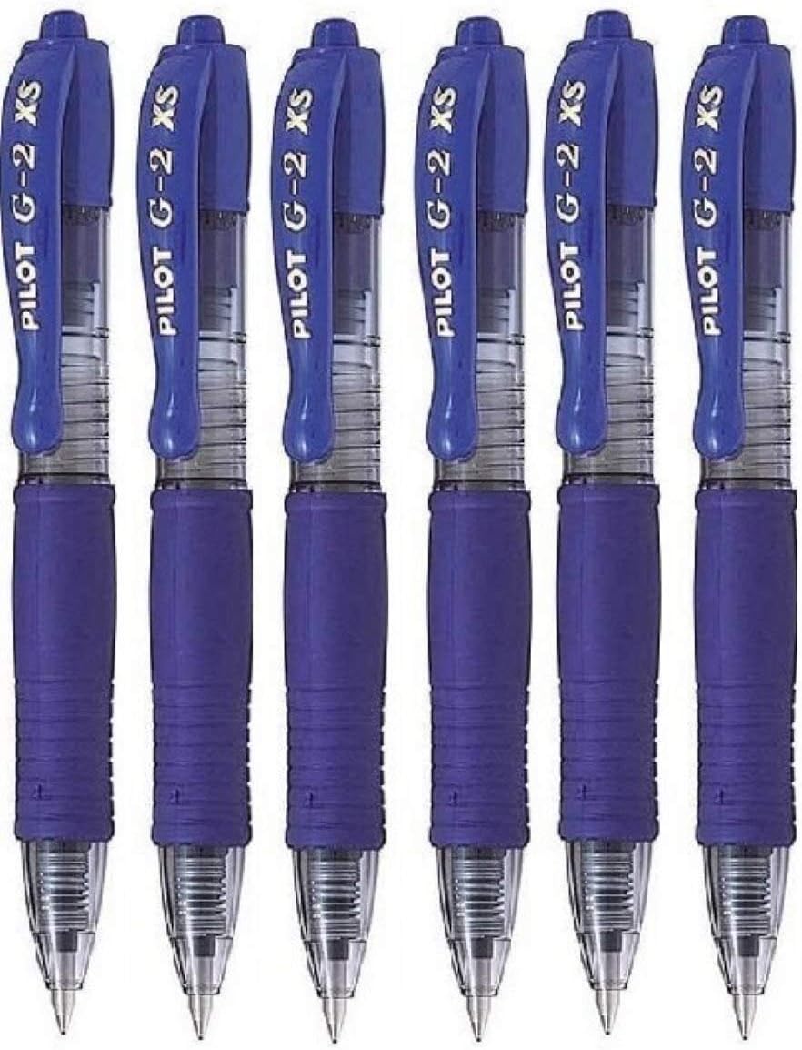 Pilot G2 Pixie Blue Pilot G2 Pixie Rollerball Pen 0.7mm Nib Tip 0.39mm Line Width Mini Gel Ink Retractable 207 (Pack of 6)