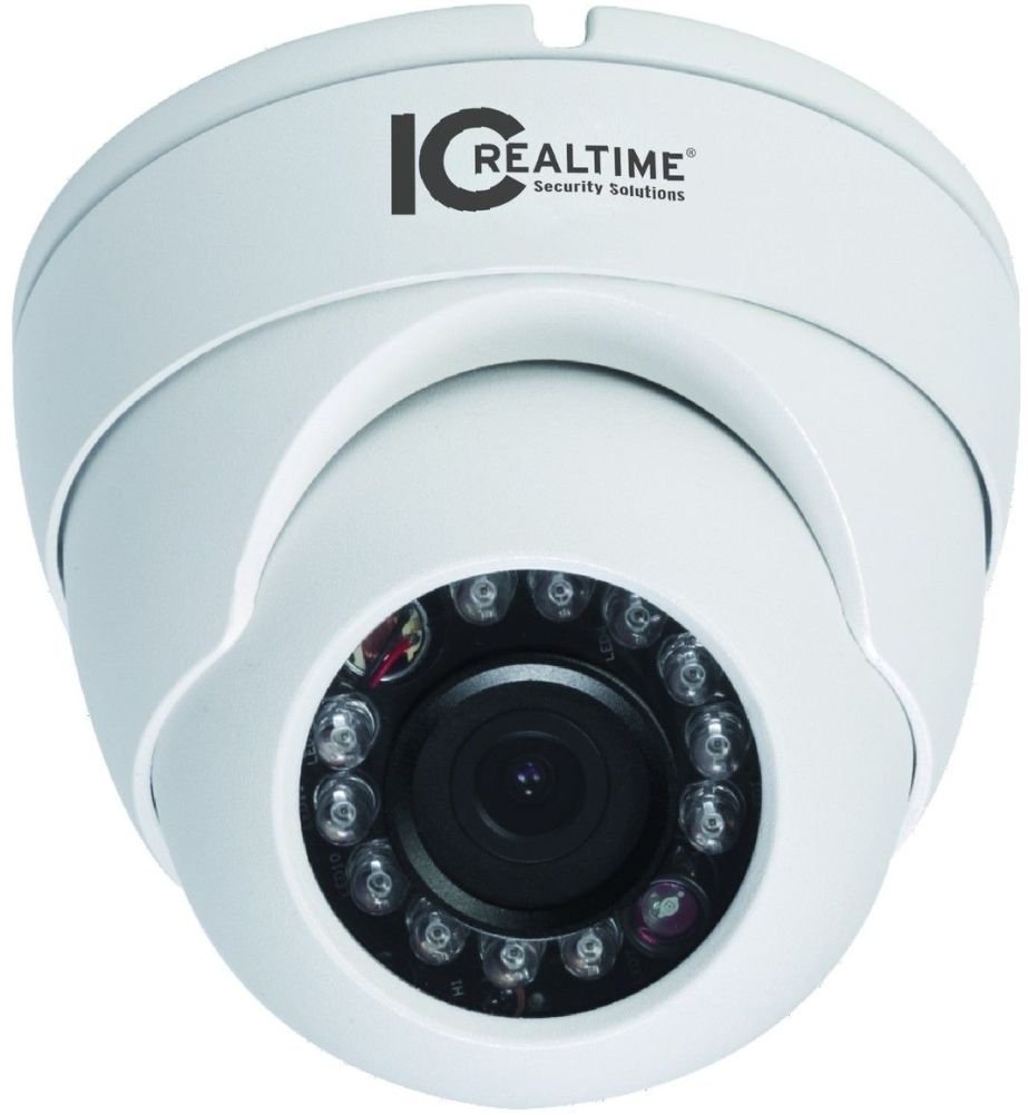 ICIP-D1300-IR IP Indoor/Outdoor Mini Orbital IR Dome Camera, 1/3" 1.3 Megapixel CMOS Image Sensor, 2.8mm Fixed Lens, 60 Ft Max IR LEDs Length, 10 Max. User Access