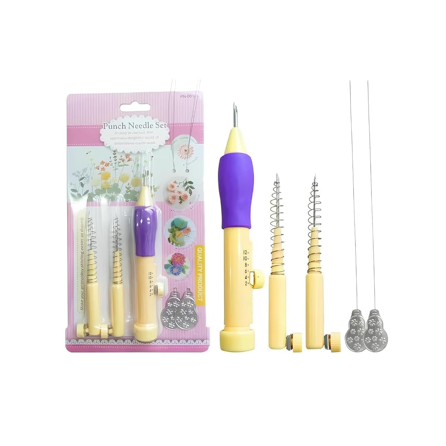 Queen Enterprise Punch Needle Embroidery Kit – Adjustable Embroidery Pen with 3 Needle Sizes & Threaders – DIY Needlework Tool for Yarn, Ribbon, Satin & Loop Stitches – Perfect for Beginners & Craft Enthusiasts.-picture-10