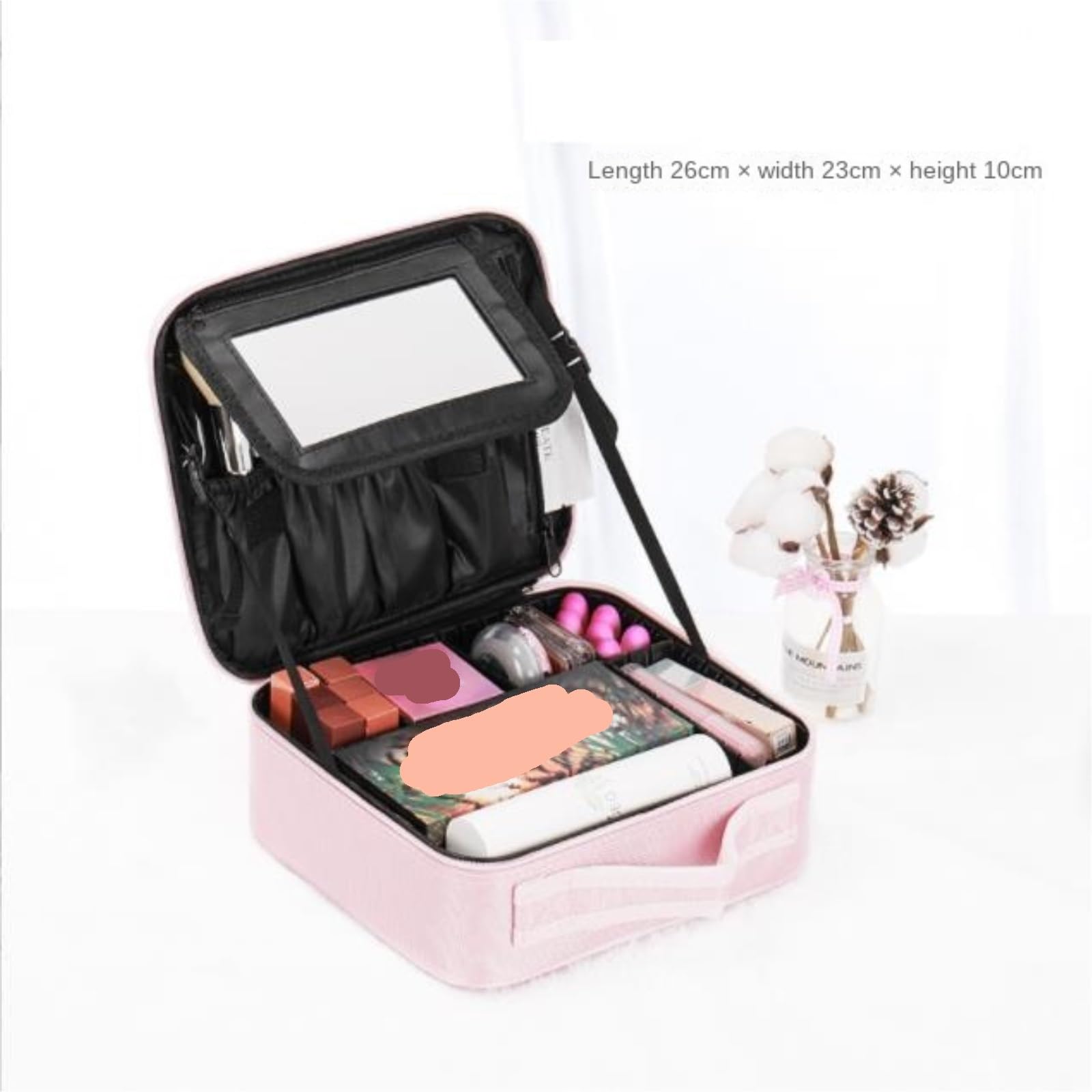 Stojak na Lakier do Paznokci, Podróżna Torba Do Przechowywania Kosmetyków, Przenośna Manicure I Lakierów Paznokci Organizer do Pielęgnacji Skóry(Pink)