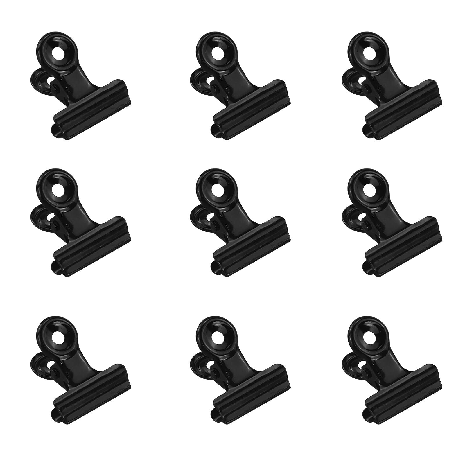 40pcs Black Binder Clips, 22mm Mini Metal Binder Clips, Small Paper Clamps Hinge Clips for Food Packages Picture Clips, Mini Paper Clips Metal Clips Photo File Paper Document Clip for Home Office