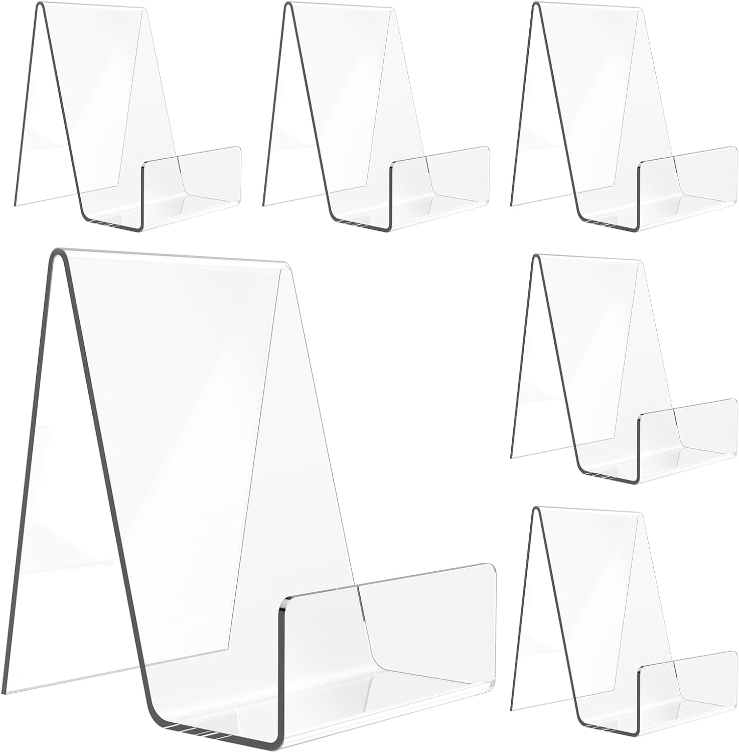 Clear Acrylic Book Display Stand Book Display Holder Display Stand for Album Set of 6-image-0