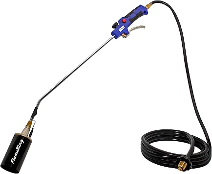 Flame King Propane Torch Kit Heavy Duty Weed Burner, 340,000 BTU with Battery Operated Igniter Self Igniting, with 10-Ft Hose Regulator Assembly