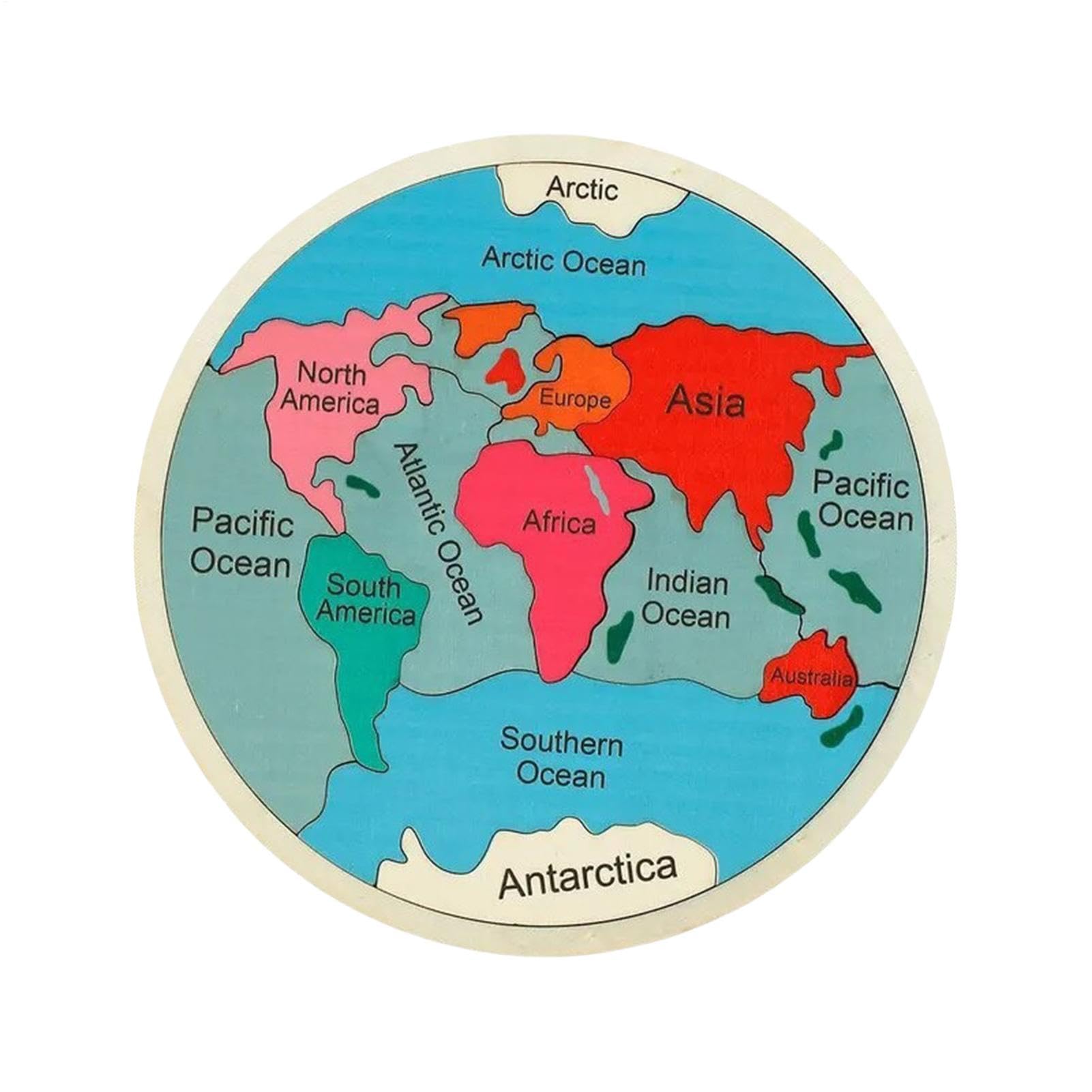Puzzle de Geografía Juguete de Madera para Aprender Continentes y Colores | Puzzle Colorido del Mapa del Mundo Para Aprendizaje en Casa, Jardín de Infancia, Preescolar