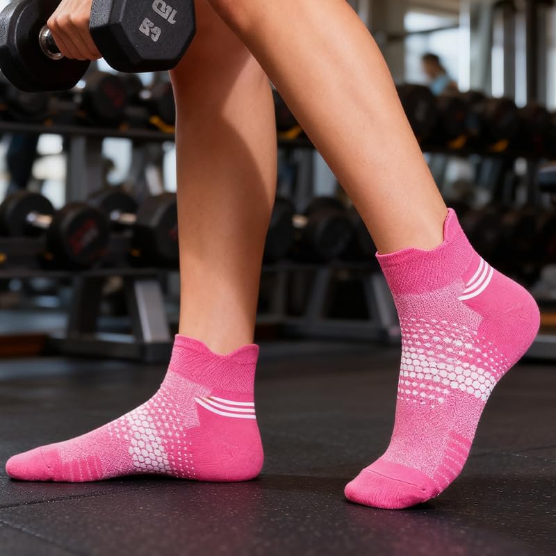 DandyChic Ankle Compression Socks for Women 6 Pairs Cushioned Running Socks Low Cut Athletic Socks - Image 3