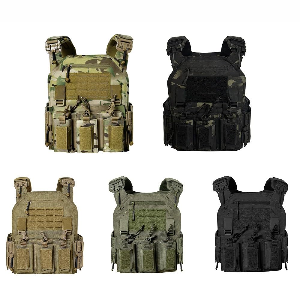 Gilet Molle Regolabile Uomo Donna,Gilet Porta Attrezzatura Leggero in Nylon con Tasche Multiple Gilet Traspirante per Escursionismo Campeggio Allenamento E attività Outdoor