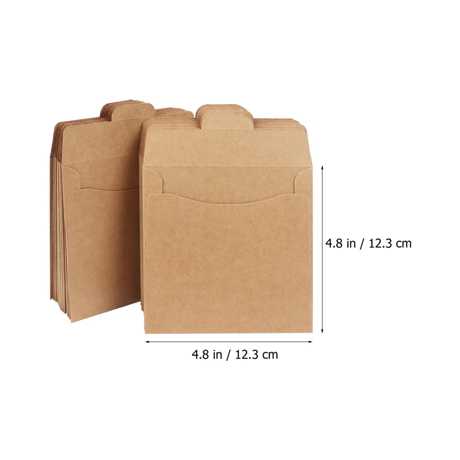 HEMOTON 50 pièces Sacs Papier Kraft Marron pour CD Enveloppes de Rangement Durables et Réutilisables Pochettes Emballage pour Cartes et Fichiers