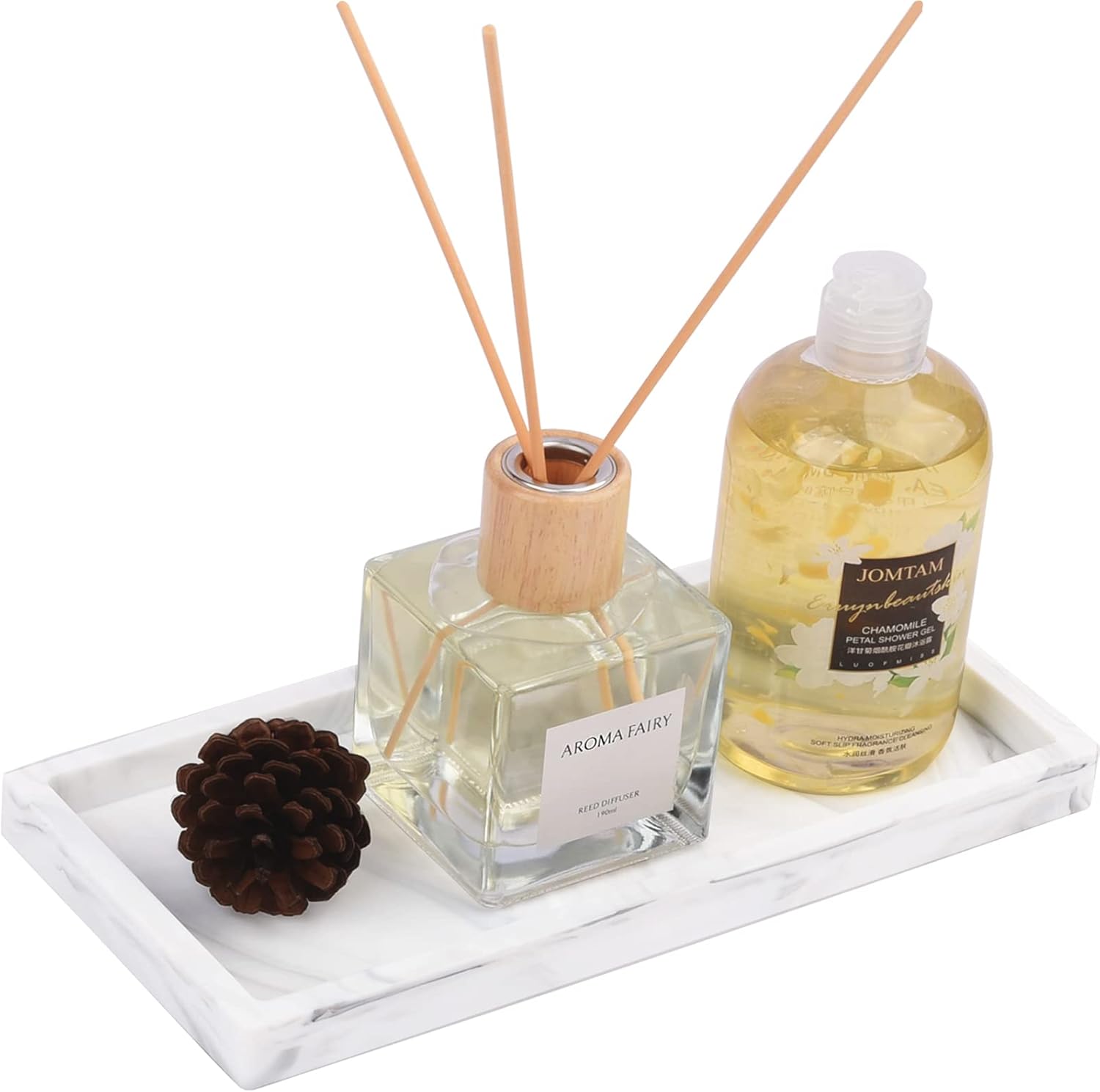 Heagoale Small Bathroom Vanity Silicone Tray for Counter, Rectangle Dish Soap and Sponge Holder for Kitchen Sink, Perfume Organizer for Dresser, Marble Black : Home & Kitchen