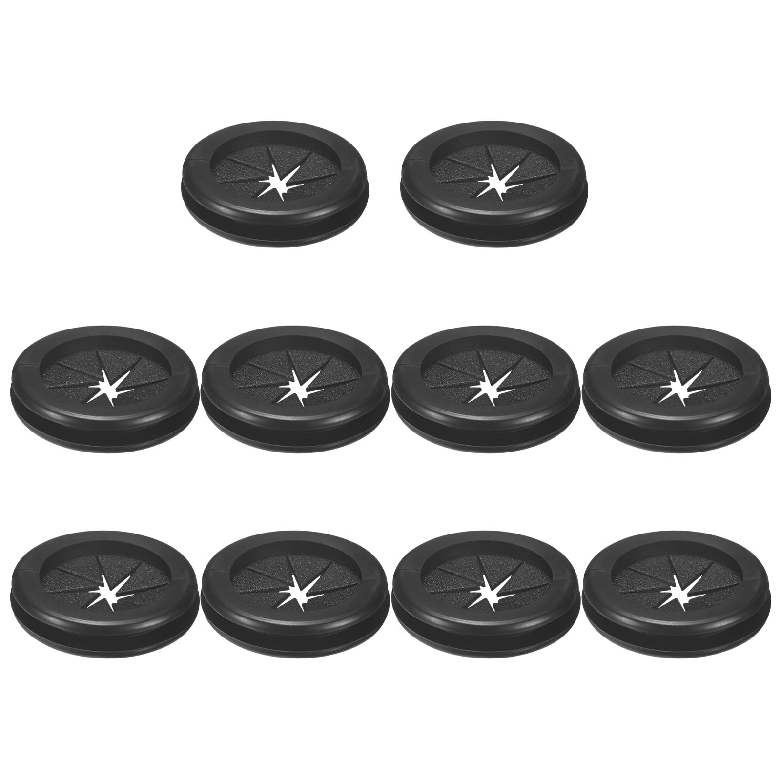 M METERXITY 10-Pack Rubber Grommets for Wiring 32mm Desk Grommet Double-Sided Flexible Cable Cord Grommet Desk Hole Cover for Cables/Wires Through Protection [Black