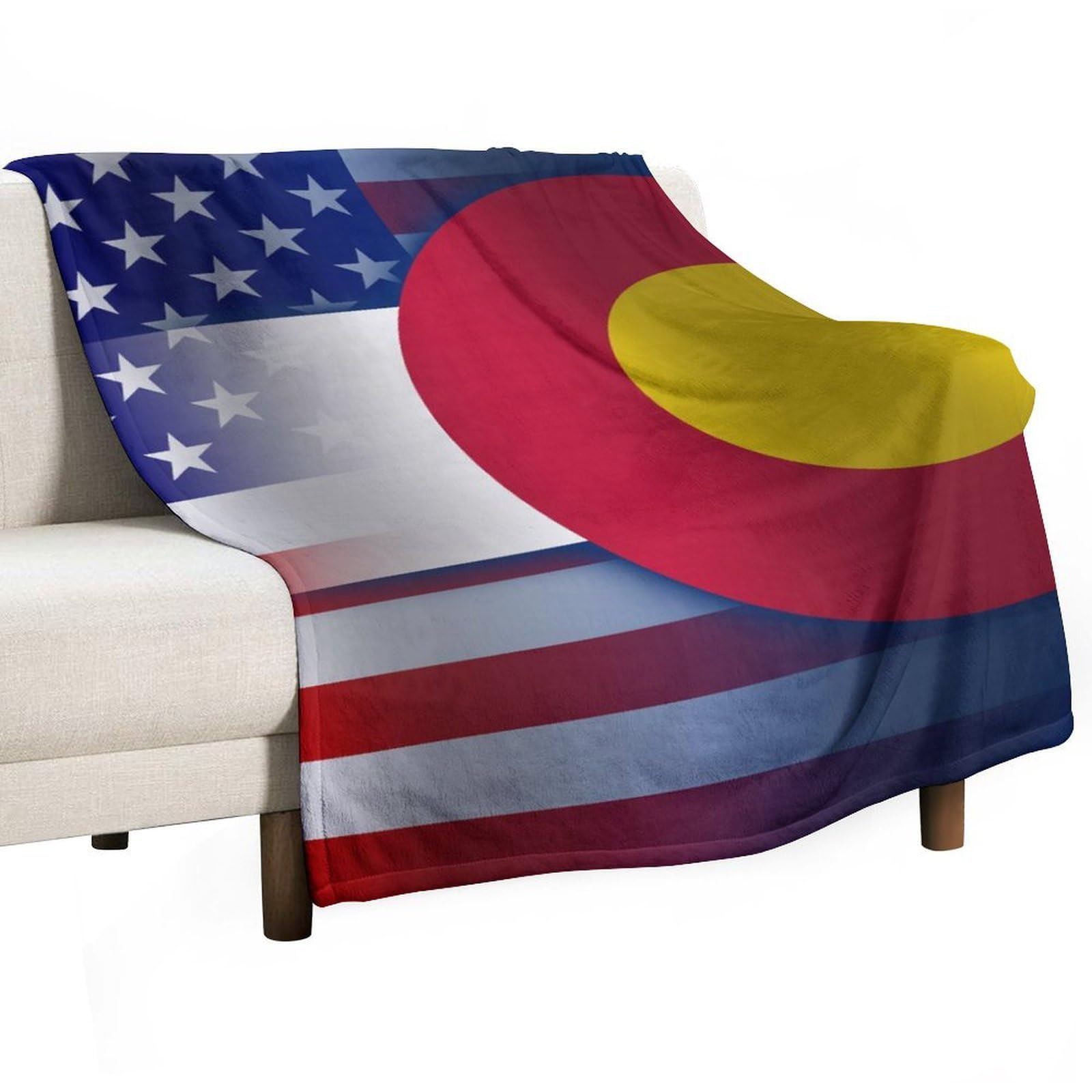 CGSBNGHA U.S.A Colorado State Flag Flannel Fleece Blanket Lightweight Soft Throw Blankets for Sofa Couch Bed Chair