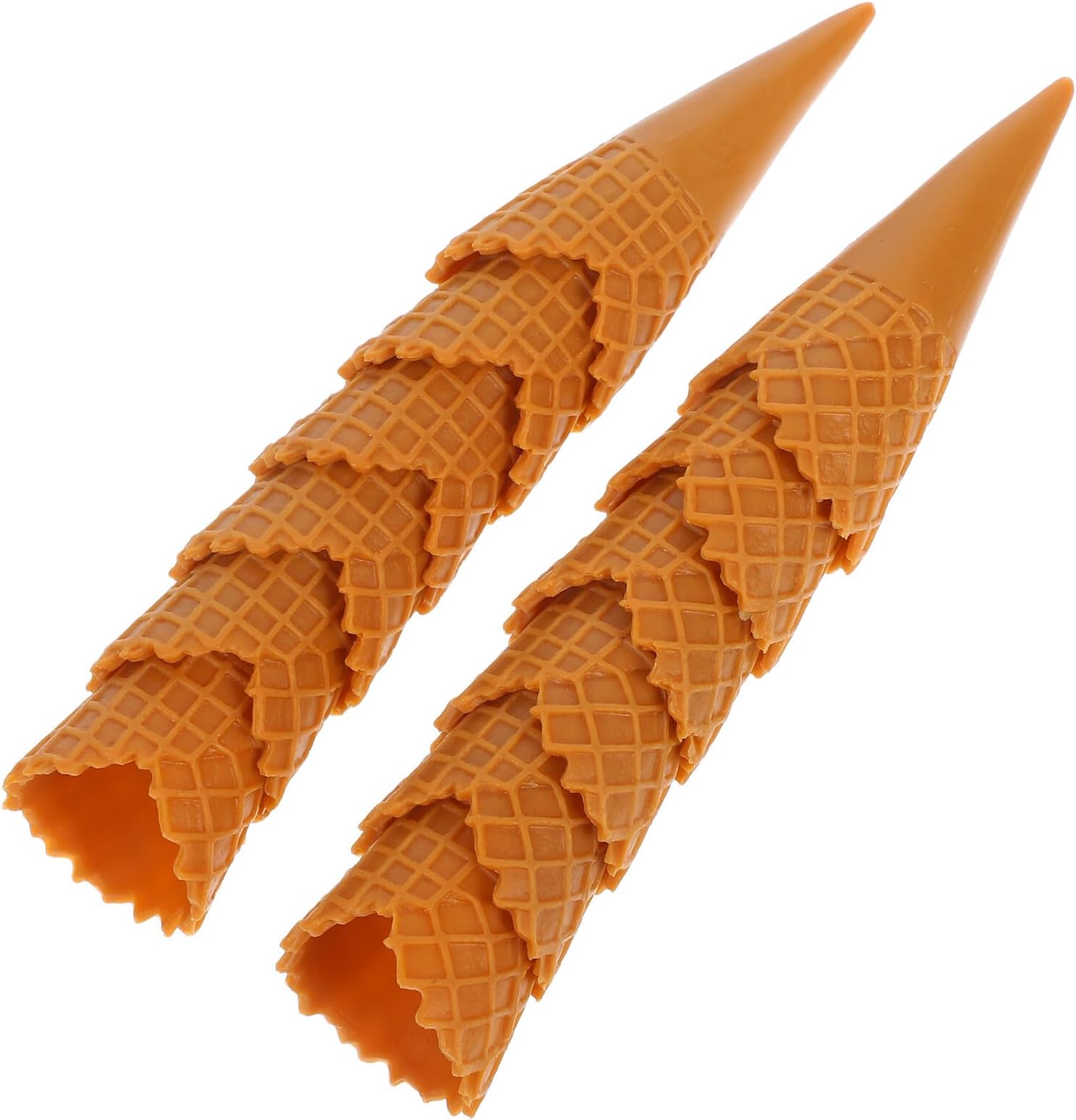 Abaodam 40pcs Mini Simulation Ice Cream Cones Set, Light Coffee Color, Pretend Play Dollhouse Food Supplies for ’ Outdoor and Kitchen Role Play