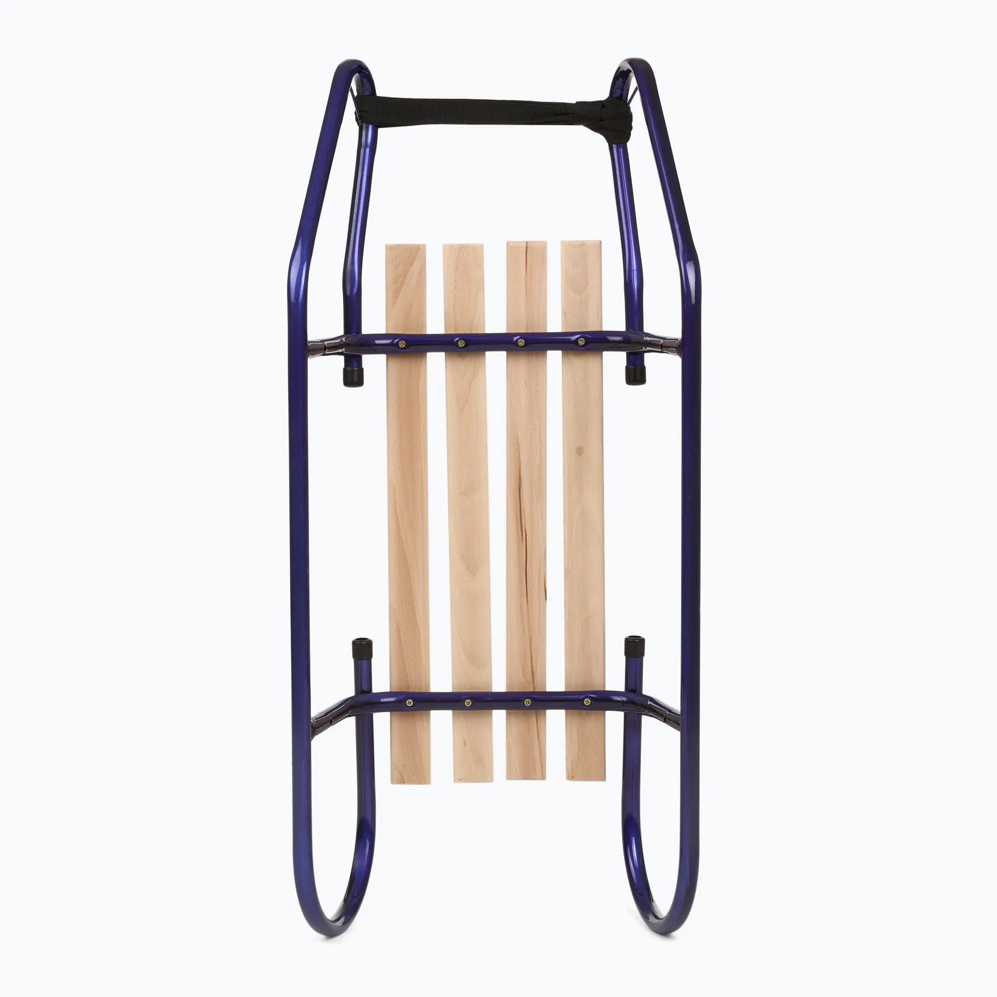 Metallschlitten – Stabile Fahrt und sicheres Gleiten – hochwertiger Stahl und Buchenholz – 84 cm, mit Zugseil – klassischer Rodel für Kinder und Erwachsene bis 75 kg
