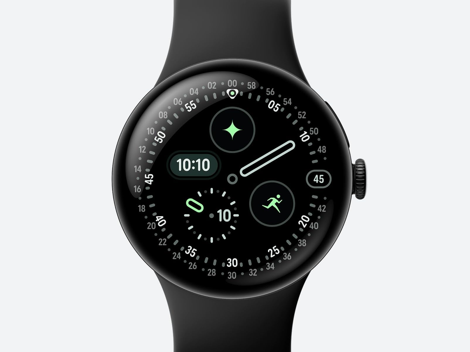 Google Pixel Watch 4 (45mm) - Android Smart Watch with Comprehensive Health and Fitness Tracking and Gemini Support - Matte Black Aluminium Case - Obsidian Sports Band - WiFi WiFi Matte black / obsidian 45 mm