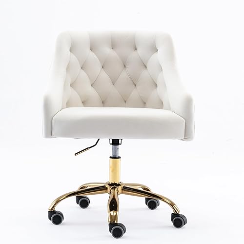 Miniatura 17 de Silla moderna de oficina en casa, silla de escritorio con ruedas, silla giratoria de tocador, silla de maquillaje, sillas de altura ajustable, de