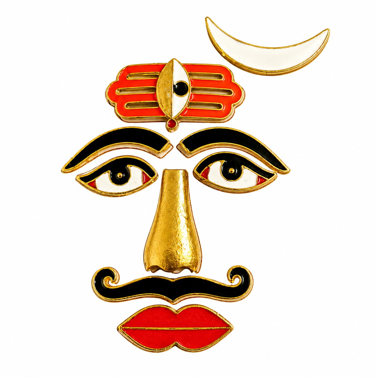 Shiv Ji Shringar Set for Mahadev Idol | Shivling Decoration Kit with Eyes Eyebrow Lips Tripund Nose Mustache Moon | Mahakal Pooja Shringar Temple Home Mandir Sawan Shivratri Decor (1 Set)-image-22